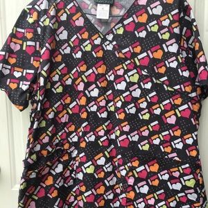Cherokee Mock Wrap Scrub Top